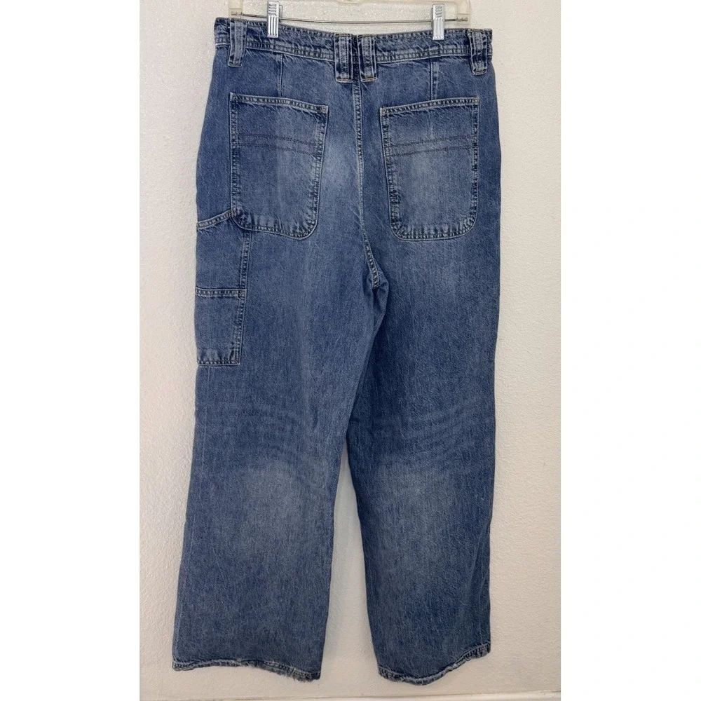 Free People We The Free Haywire High-Rise Wide‎ Leg Jeans Blue Size 31